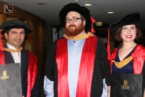 Dr Mojtaba Maghrebi, Prof S. Travis Waller and Dr Melissa Duell at UNSW Graduation Ceremony